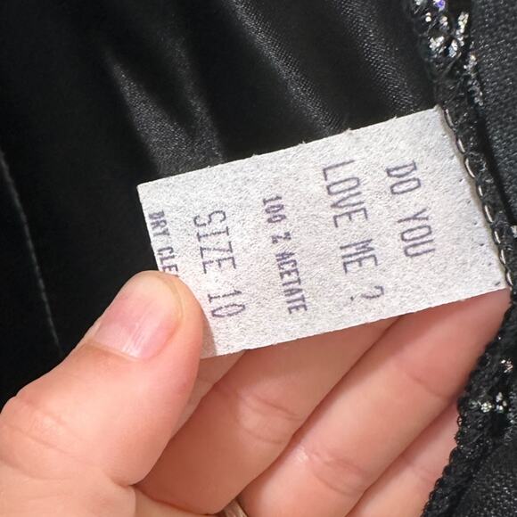 NWT 90s Do You Love Me? Velvet Glitter Formal Dress - Picture 10 of 11